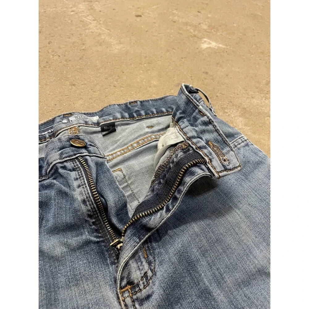 Carhartt 102804 M49‎ Jeans Mens 32x32 Medium Wash Blue Relaxed Stretch Zip Fly